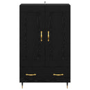 Highboard med skuffe Sort eg 69,5 x 31 x 115 cm Konstrueret træ