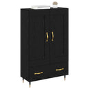 Highboard med skuffe Sort eg 69,5 x 31 x 115 cm Konstrueret træ