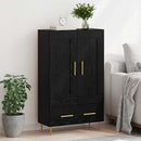 Highboard med skuffe Sort eg 69,5 x 31 x 115 cm Konstrueret træ