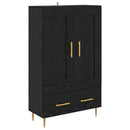 Highboard med skuffe Sort eg 69,5 x 31 x 115 cm Konstrueret træ