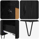 Highboard med skuffe Sort eg 69,5 x 31 x 115 cm Konstrueret træ