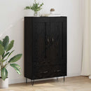 Highboard med skuffe Sort eg 69,5 x 31 x 115 cm Konstrueret træ