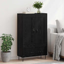 Highboard med skuffe Sort eg 69,5 x 31 x 115 cm Konstrueret træ