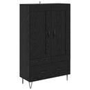 Highboard med skuffe Sort eg 69,5 x 31 x 115 cm Konstrueret træ