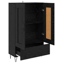 Highboard med skuffe Sort eg 69,5 x 31 x 115 cm Konstrueret træ