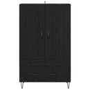 Highboard med skuffe Sort eg 69,5 x 31 x 115 cm Konstrueret træ