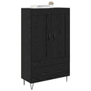 Highboard med skuffe Sort eg 69,5 x 31 x 115 cm Konstrueret træ
