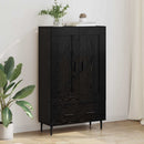 Highboard med skuffe Sort eg 69,5 x 31 x 115 cm Konstrueret træ