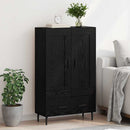 Highboard med skuffe Sort eg 69,5 x 31 x 115 cm Konstrueret træ
