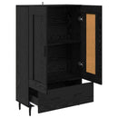 Highboard med skuffe Sort eg 69,5 x 31 x 115 cm Konstrueret træ