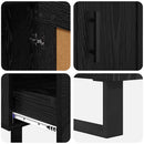 Highboard med skuffe Sort eg 69,5 x 31 x 115 cm Konstrueret træ