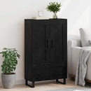 Highboard med skuffe Sort eg 69,5 x 31 x 115 cm Konstrueret træ