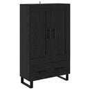 Highboard med skuffe Sort eg 69,5 x 31 x 115 cm Konstrueret træ