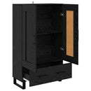 Highboard med skuffe Sort eg 69,5 x 31 x 115 cm Konstrueret træ