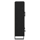 Highboard med skuffe Sort eg 69,5 x 31 x 115 cm Konstrueret træ