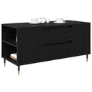 Sofabord med skuffe Sort eg 102 x 44,5 x 50 cm Konstrueret træ