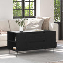 Sofabord med skuffe Sort eg 102 x 44,5 x 50 cm Konstrueret træ