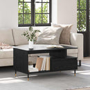 Sofabord med skuffe Sort eg 90 x 49 x 45 cm Konstrueret træ