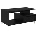 Sofabord med skuffe Sort eg 90 x 49 x 45 cm Konstrueret træ