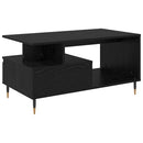 Sofabord med skuffe Sort eg 90 x 49 x 45 cm Konstrueret træ