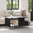 Sofabord med skuffe Sort eg 90 x 49 x 45 cm Konstrueret træ
