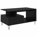 Sofabord med skuffe Sort eg 90 x 49 x 45 cm Konstrueret træ