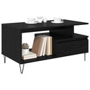 Sofabord med skuffe Sort eg 90 x 49 x 45 cm Konstrueret træ