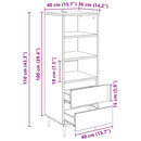 Highboard Artisan Egetræ 40 x 36 x 110 cm Konstrueret træ