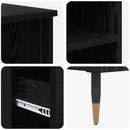 Highboard med skuffe Sort eg 40 x 36 x 110 cm Konstrueret træ