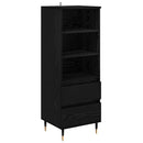 Highboard med skuffe Sort eg 40 x 36 x 110 cm Konstrueret træ