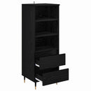 Highboard med skuffe Sort eg 40 x 36 x 110 cm Konstrueret træ