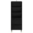 Highboard med skuffe Sort eg 40 x 36 x 110 cm Konstrueret træ
