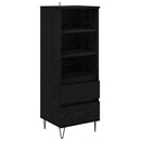 Highboard med skuffe Sort eg 40 x 36 x 110 cm Konstrueret træ
