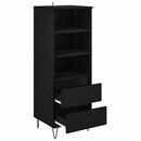 Highboard med skuffe Sort eg 40 x 36 x 110 cm Konstrueret træ