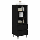 Highboard med skuffe Sort eg 40 x 36 x 110 cm Konstrueret træ