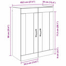 Vægskab Sort eg 69,5 x 34 x 90 cm Konstrueret træ