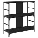 Bogreol 4 niveauer 78,5 x 33 x 82 cm Konstrueret træ Sort eg