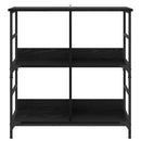 Bogreol 4 niveauer 78,5 x 33 x 82 cm Konstrueret træ Sort eg