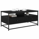 Sofabord med skuffe Sort eg 100 x 51 x 45 cm Konstrueret træ