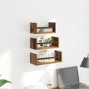 Væghyldesæt 3 pcs Gammelt træ 40x16x14cm Konstrueret træ