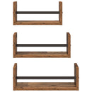 Væghyldesæt 3 pcs Gammelt træ 40x16x14cm Konstrueret træ