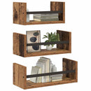 Væghyldesæt 3 pcs Gammelt træ 40x16x14cm Konstrueret træ
