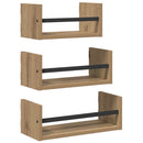 Væghyldesæt 3 pcs Artisan Egetræ 40x16x14cm Konstrueret træ