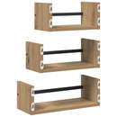 Væghyldesæt 3 pcs Artisan Egetræ 40x16x14cm Konstrueret træ
