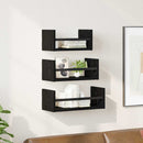 Væghyldesæt med hylde 3 pcs Sort eg 40x16x14cm Konstrueret træ