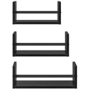 Væghyldesæt med hylde 3 pcs Sort eg 40x16x14cm Konstrueret træ