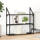 Væghylde med hylde Sort eg 80 x 21 x 78,5 cm Konstrueret træ