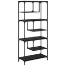 Bogreol Sort eg 81 x 36 x 176 cm Konstrueret træ