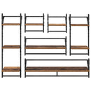 Væghyldesæt 6 pcs Gammelt træ 100 x 25 x 30 cm Konstrueret træ
