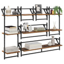 Væghyldesæt 6 pcs Gammelt træ 100 x 25 x 30 cm Konstrueret træ